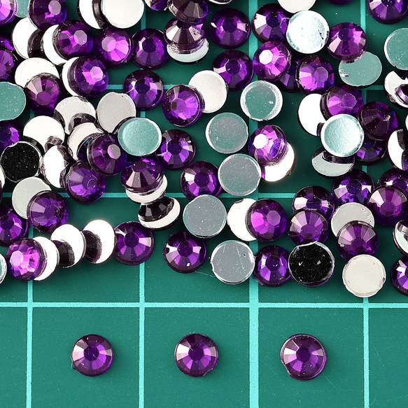 ラインストーン 4mm 紫 3000粒 丸 ネイル プラ製 3D デコ レジン ネイルアート ハンドメイド BD3269 5枚目の画像