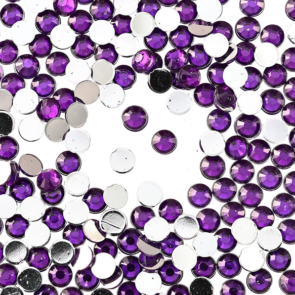 ラインストーン 4mm 紫 3000粒 丸 ネイル プラ製 3D デコ レジン ネイルアート ハンドメイド BD3269 1枚目の画像