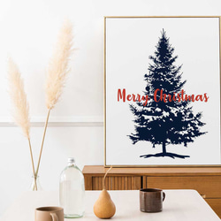 クリスマスツリー、クリスマスポスター、北欧デザイン、シンプル、ミニマルなインテリアに、大人のクリスマス。【C-0517】 6枚目の画像