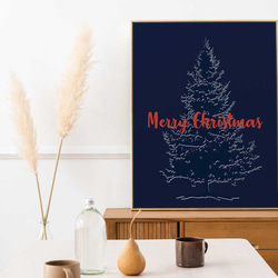 クリスマスツリー、クリスマスポスター、北欧デザイン、シンプル、ミニマルなインテリアに、大人のクリスマス。【C-0518】 6枚目の画像