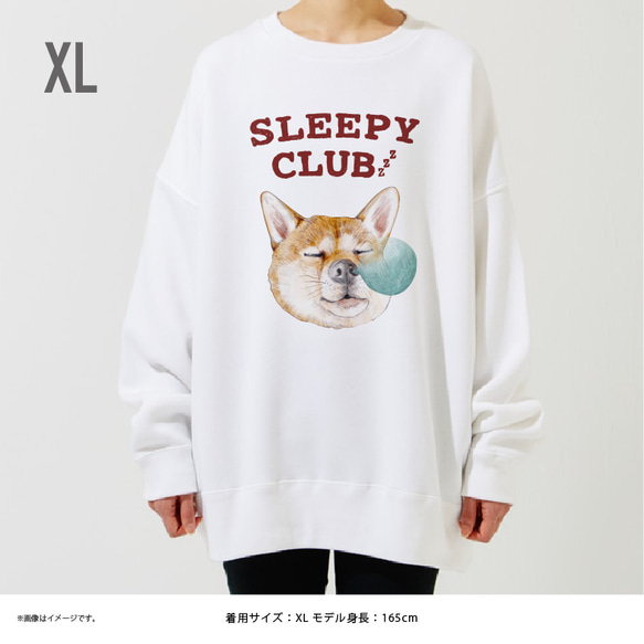 「SLEEPY CLUB_柴犬」裏起毛BIGシルエットスウェット 8枚目の画像