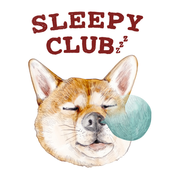 「SLEEPY CLUB_柴犬」裏起毛BIGシルエットスウェット 5枚目の画像