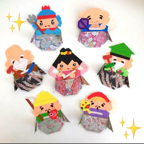 正月飾り》ハンドメイド 折り紙 ひょっこり七福神 おりがみ その他 