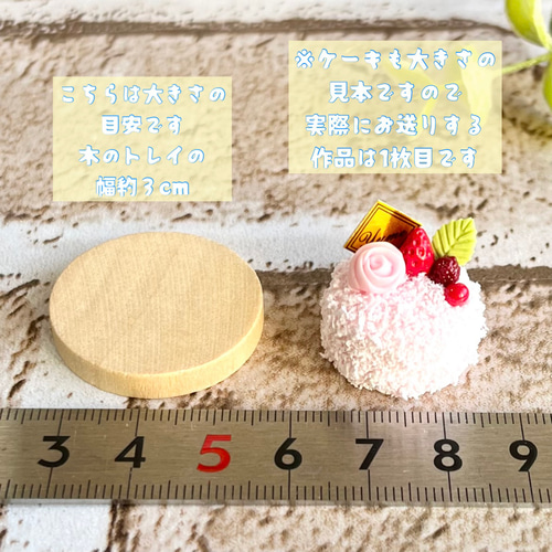 188＊小さな薔薇と苺のケーキ＊ ミニチュアスイーツ 粘土 ドールハウス