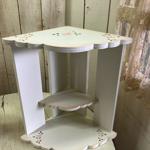 小型仏壇 メモリアルペット仏壇 コーナーフリルお仏壇ステンシルローズ