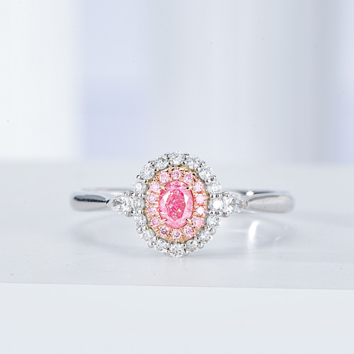 k18.W G．パール(ピンクトルマリン入り)指輪、未使用、No.A.メ、58