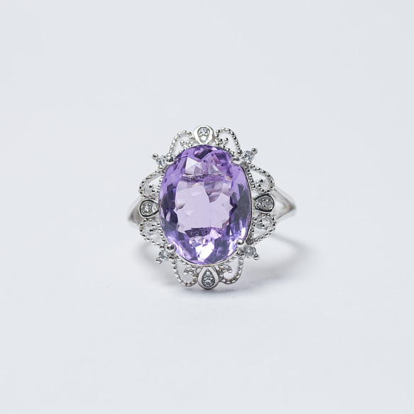 魔鏡 |紫水晶 智慧 貴人 頂輪 寶石戒指 925純銀 活圍 HJ13-39 第1張的照片