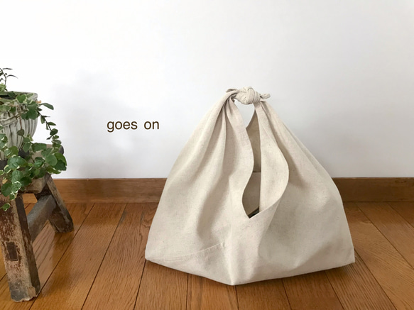【マチ付きあずま袋】植物と花柄　おしゃれなエコバッグ買い物袋　通勤用習い事など普段使いにも♪ あづま袋　旅行に便利 12枚目の画像