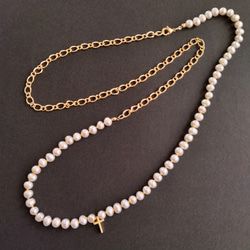 pearl＆chain necklace / オールノット 4枚目の画像
