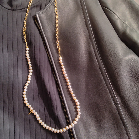pearl＆chain necklace / オールノット 1枚目の画像