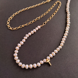 pearl＆chain necklace / オールノット 3枚目の画像