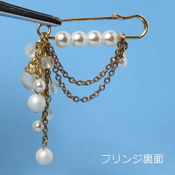 ◇ キット パールとガラスビーズの上品カブトピン ビーズキット アクセサリー制作キット ハンドメイド てづくり 大人 2枚目の画像