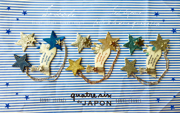 スターLOVERのチェーンピンバッジSET☆ ピンバッチ quatresix