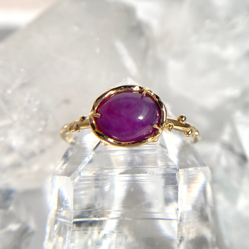 天然スギライトリング 12号 原石から磨いた1点ものジュエリー！ 指輪  