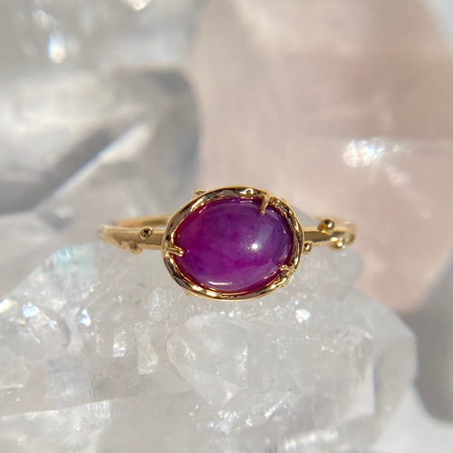 天然無処理　スギライト リング　k18 No288 楽天市場】スギライト 18金 リング 指輪 【護符・強さ】天然石