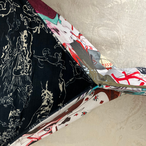 名古屋帯 妖怪猫 浮世絵猫 鳥獣戯画 和装 着物 ファブリック 猫柄 浴衣