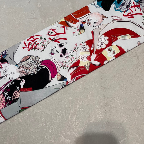 名古屋帯 妖怪猫 浮世絵猫 鳥獣戯画 和装 着物 猫柄 長尺 お太鼓