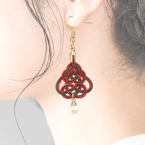 クリスマス限定】クリスマスツリー水引アクセサリー（ピアスor