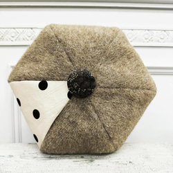 ■3天內出貨■ [新商品]``成熟可愛的波點。 Re 羊毛製成的環保貝雷帽 ♩ 帽子 Beret Wool Winter 第13張的照片
