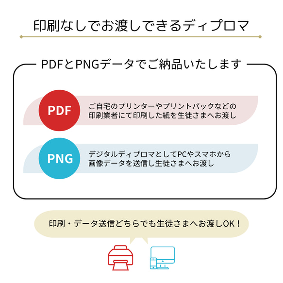 ディプロマ　修了証　認定証　デザイン　作成サービス　【カラー】 2枚目の画像