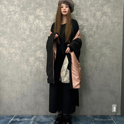 ■10日内発送■【再販】『「4WAY」ピンストライプにレースをポイント。2m大判ショール。』 シャンタン マフラー 冬 7枚目の画像