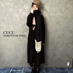 ■10日内発送■【再販】『「4WAY」ピンストライプにレースをポイント。2m大判ショール。』 シャンタン マフラー 冬 4枚目の画像