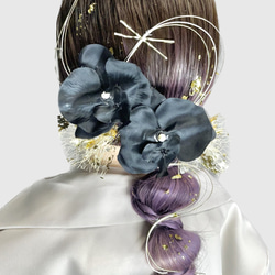 かすみ草/ゴールド 髪飾り(プリザーブドフラワー) その他素材 CHAIN