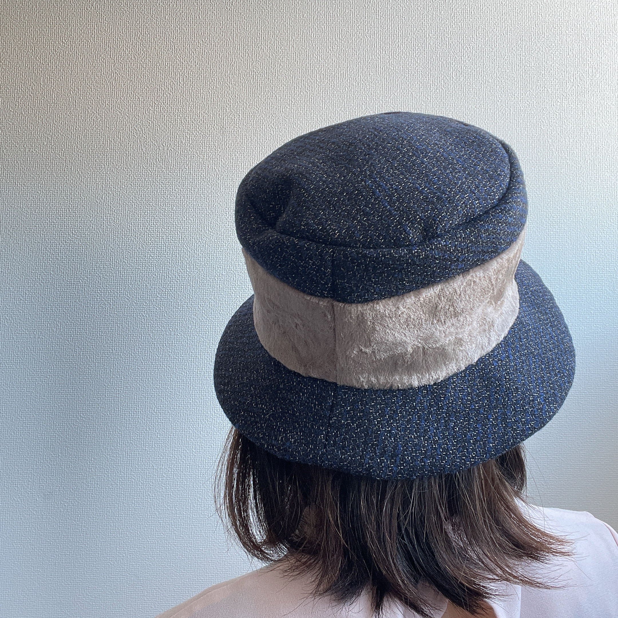 60cm シンプリンハット ハット ブラック 黒 ネイビー ブラウン 帽子 シック コットン ウール 大きい シック