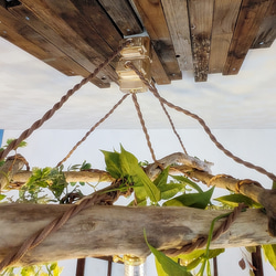 流木のペンダントライト5灯　LED電球セット　受注生産品　　｜天井照明　カフェ/サロン店舗照明 10枚目の画像