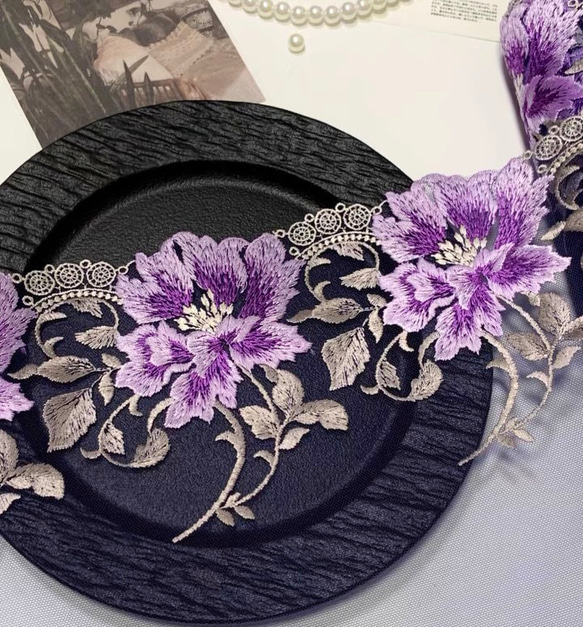 新品　東京事変　チュール刺繍　レース生地　2メートル　スクープ生地 新品 東京事変 チュール刺繍 レース生地 2メートル スクープ生地