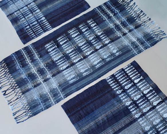μ's ランチョンマット 手織り テーブルセンター ランチョンマット 3枚セット Handwoven