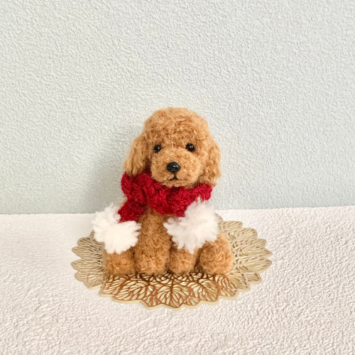 ★ハンドメイド★ いっしょにおでかけ トイプードル ぬいぐるみ レッド ☆ハンドメイド☆ いっしょにおでかけ ほろ トイプードル