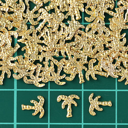 ネイルパーツ ヤシの木 スタッズ 8ｍｍ ゴールド 500個 レジン デコ ネイルアート 金属パーツ BD3286 5枚目の画像