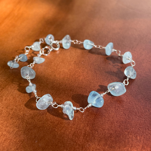 ◇シルバー925◇アクアマリン ミスティックトパーズ ブレスレット 天然石