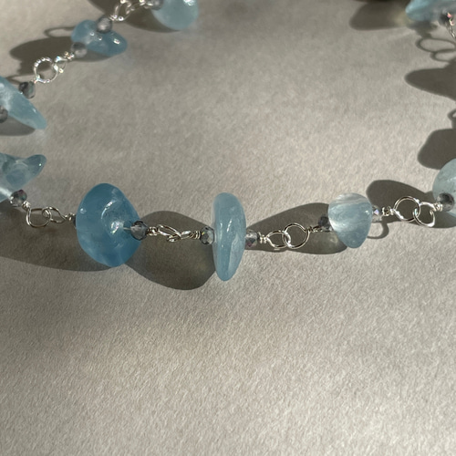 ◇シルバー925◇アクアマリン ミスティックトパーズ ブレスレット 天然石