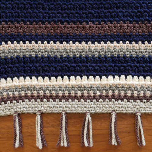 期間限定60%OFF！ネイビー＆ブラウン ウールの膝掛け/ラグ/カバー/ミニ