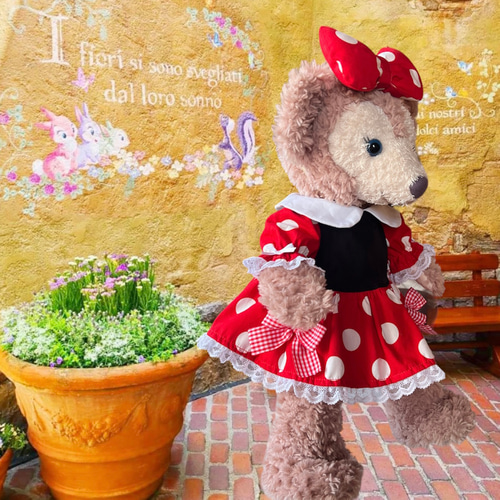 大きな水玉スカートのワンピース シェリーメイ Sサイズ ぬいぐるみ