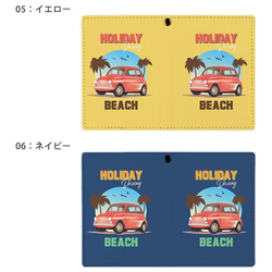 パスケース リール付き 定期券入れ 二つ折 クラシックカー 車 カー 西海岸 2枚 3枚 定期入れ ic_2pc134 4枚目の画像