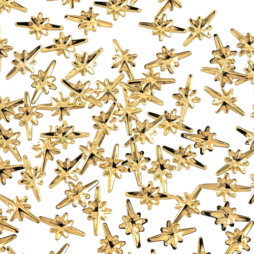 ネイルパーツ スタッズ 星 8mm ゴールド 500個 光 メタル ネイル
