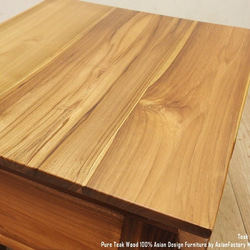 チーク無垢材 オピウムテーブル 40cm×40cm NA ちゃぶ台 ウッド チーク材 木製 ローテーブル 花台 バリ家具 6枚目の画像
