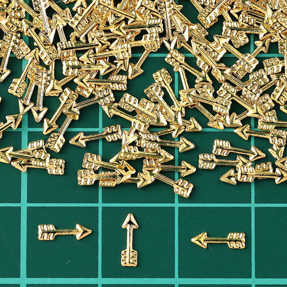 メタルパーツ 矢 ゴールド 6ｍｍ 500個 ネイル スタッズ メタル レジン ネイルアート 金属パーツ BD3317 5枚目の画像