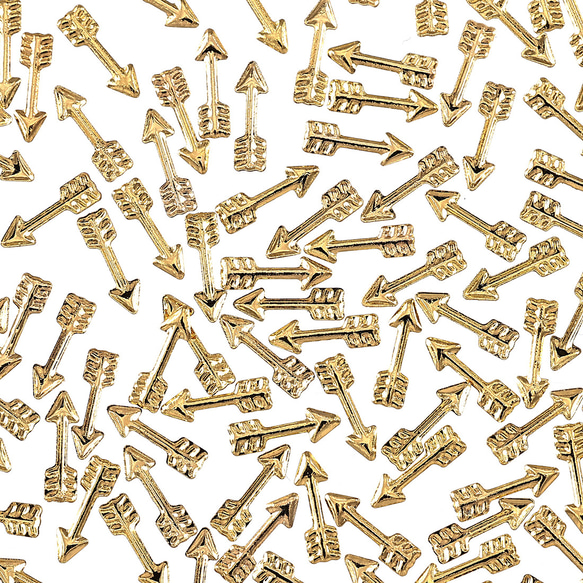 メタルパーツ 矢 ゴールド 6ｍｍ 500個 ネイル スタッズ メタル レジン ネイルアート 金属パーツ BD3317 1枚目の画像