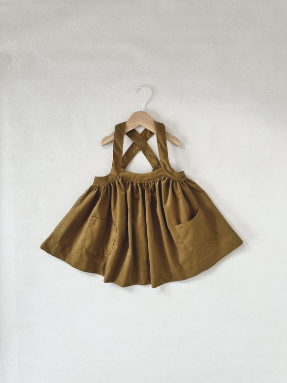 《90〜120size》フレンチコーデュロイのジャンパースカート 2枚目の画像