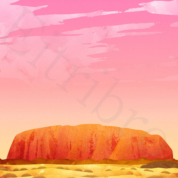 アート ポスター / Uluru[ Ayers rock ] : Twilight　おしゃれインテリア・北欧好きの方に☆ 3枚目の画像