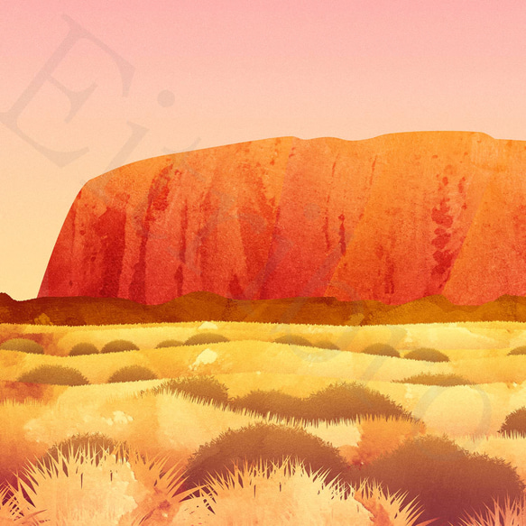 アート ポスター / Uluru[ Ayers rock ] : Twilight　おしゃれインテリア・北欧好きの方に☆ 7枚目の画像