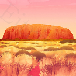 アート ポスター / Uluru[ Ayers rock ] : Twilight　おしゃれインテリア・北欧好きの方に☆ 4枚目の画像