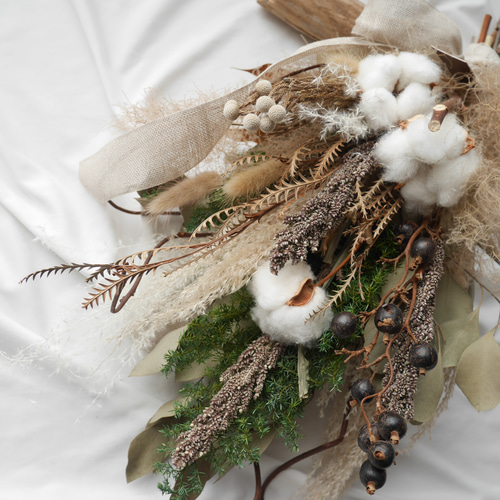 特大スワッグ 壁掛け ウォールオブジェ 横長スワッグ 特大スワッグ