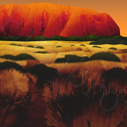 アート ポスター /  Uluru[ Ayers rock ] : Nightfall インテリア・北欧好きの方に 8枚目の画像