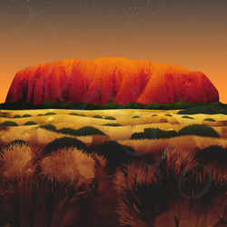 アート ポスター /  Uluru[ Ayers rock ] : Nightfall インテリア・北欧好きの方に 4枚目の画像