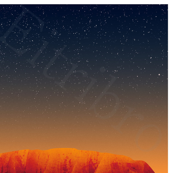 アート ポスター / Uluru[ Ayers rock ] : Nightfall No2 インテリア・北欧好きの方に 6枚目の画像